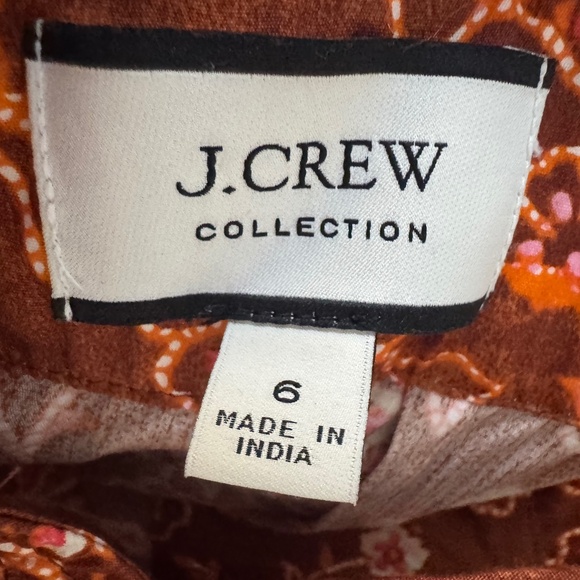 J.Crew Collection Cross-back Ruffle-hem Midi in Pecan Vintage Vines - Picture 6 of 9